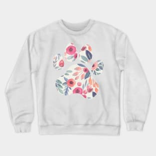 Muted Watercolor Paw Print Crewneck Sweatshirt